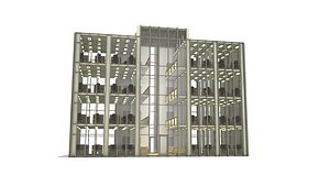 3D office building interior exterior
