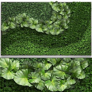 3D model vertical gardening green wall