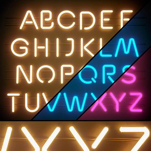 LED display modules. Set 06. Neon Alphabet