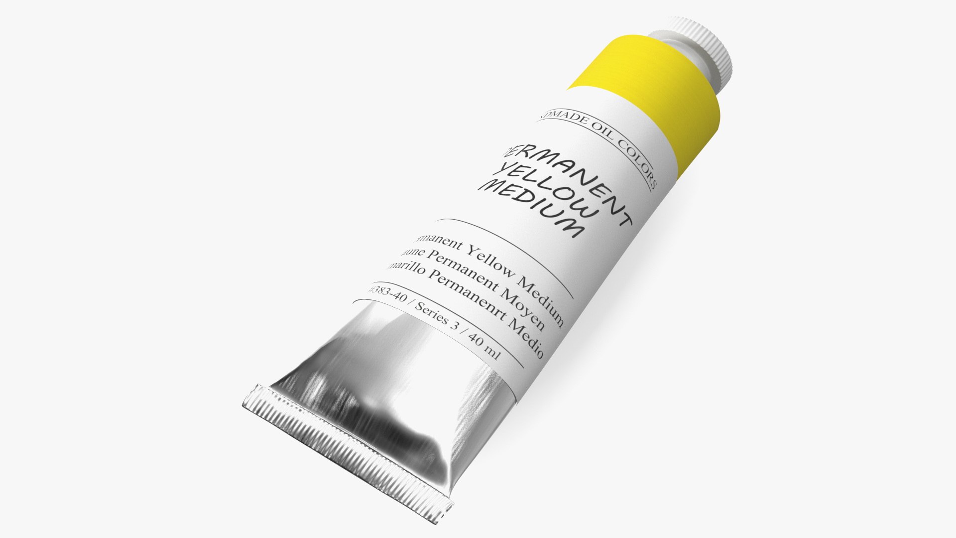Oil Paint Tube Permanent Yellow 3D model preview