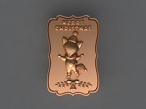 christmas fox 3D model