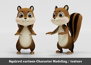 Squirrel cartoon character modeling texture