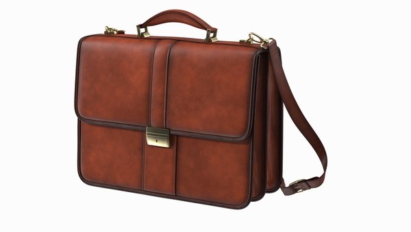 Leather flapover briefcase clearance