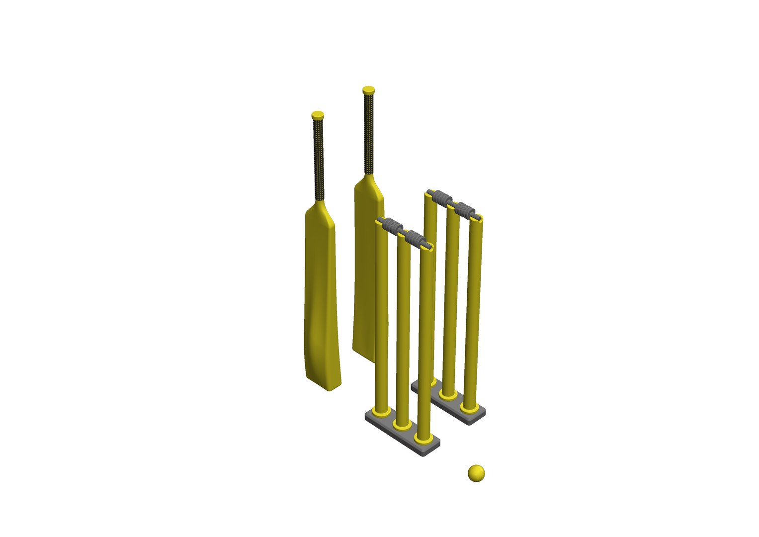 3D MODERN MINIMALISTIC INDOOR CRICKET SET 3D PRINT MODEL model ...