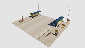 3D model Blender geometry nodes street road generator