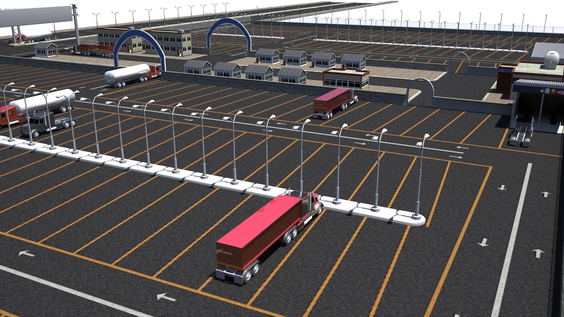 3d Truck Parking Space Model