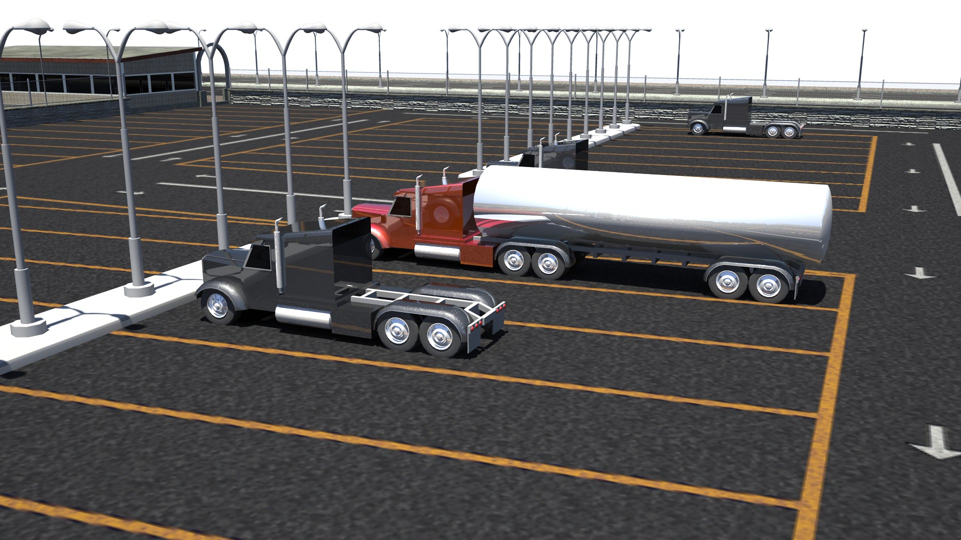 3d Truck Parking Space Model