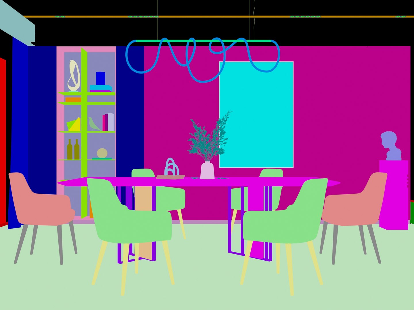 Dining Room Set Model - TurboSquid 2033310