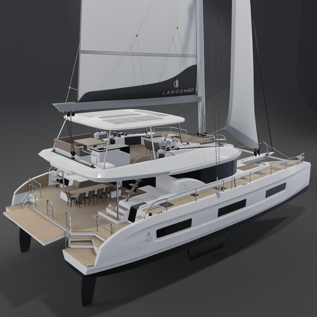 3D LAGOON 60 3D Catamaran PBR - TurboSquid 2202358