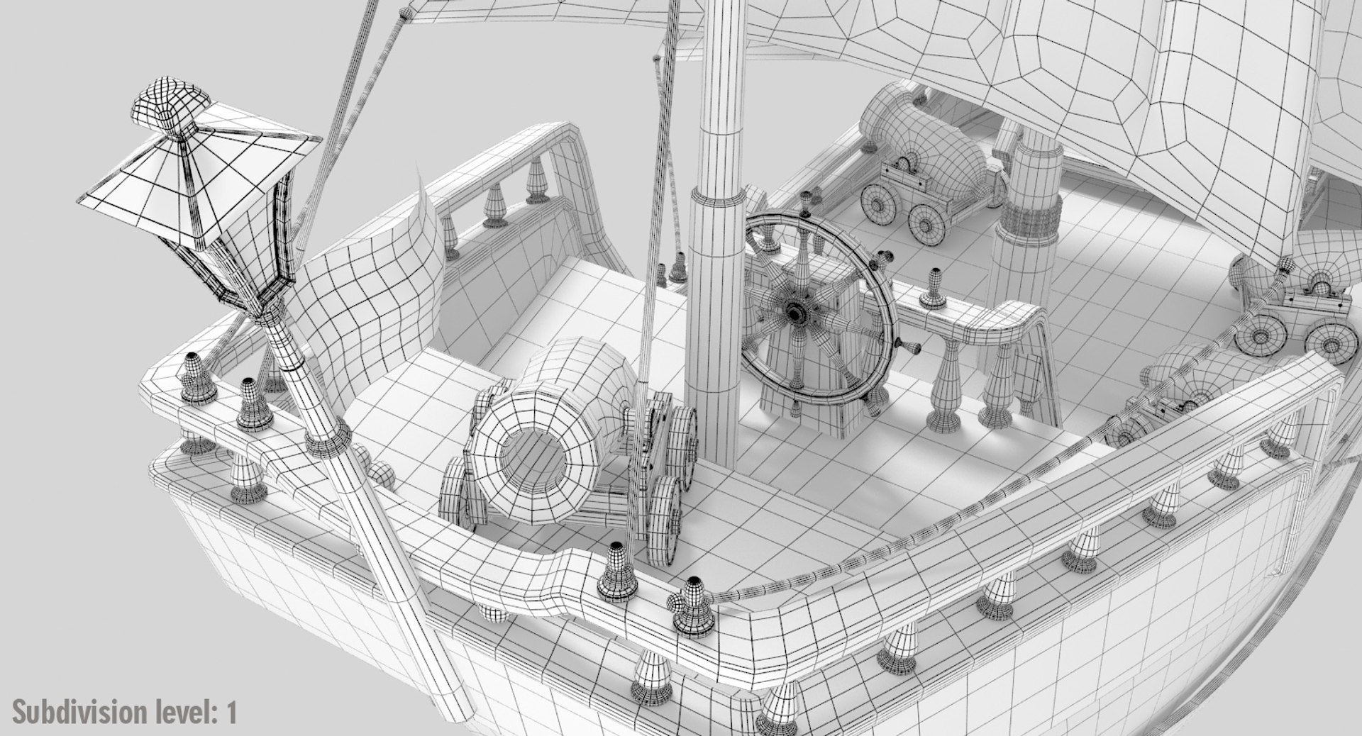 3D cartoon galleon model https://p.turbosquid.com/ts-thumb/r7/aBx37E/lwFKlvlh/w13/jpg/1537026189/1920x1080/fit_q87/8c9154bad8f185192f6d7e7b77606a09d039ae20/w13.jpg