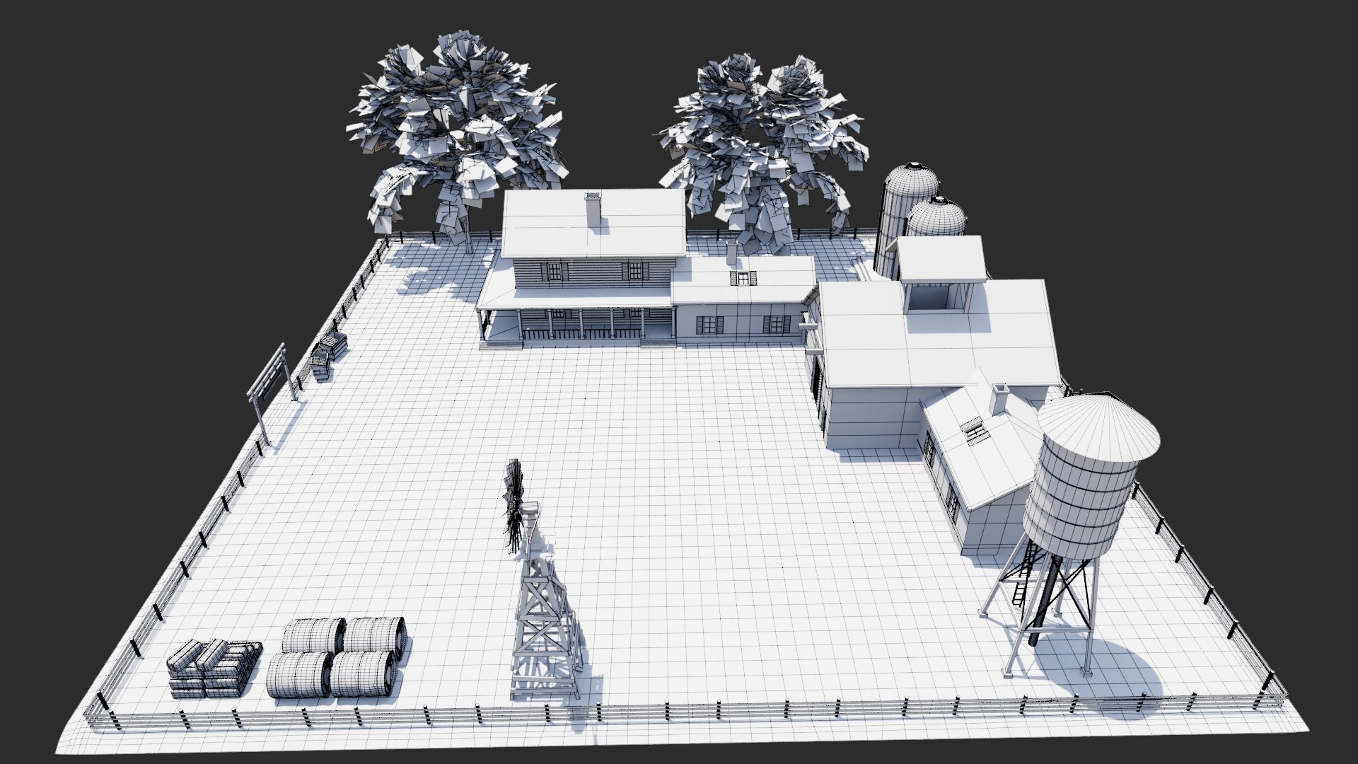 Farm Scene Model - TurboSquid 1971286