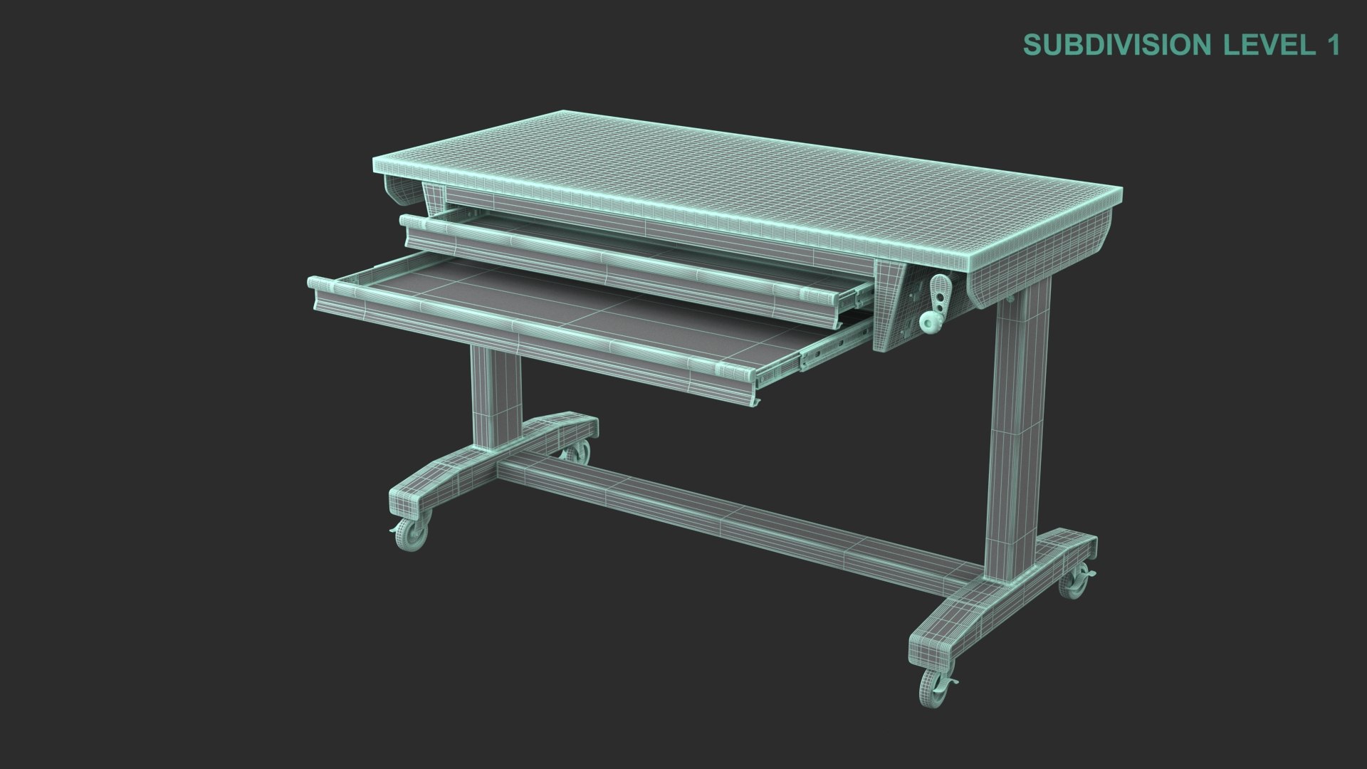 3D Raising Workbench model https://p.turbosquid.com/ts-thumb/r7/fDSh6q/Fs/wireframe_0004/jpg/1732086712/1920x1080/fit_q87/cc4434e38d4ea0e47c50cd8e27051555c6c40bb6/wireframe_0004.jpg