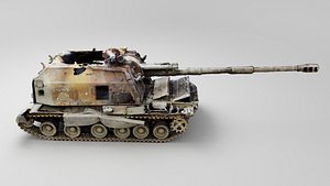 russian 2S19 Msta 152 mm self-propelled howitzer destroyed by Ukrainian military model