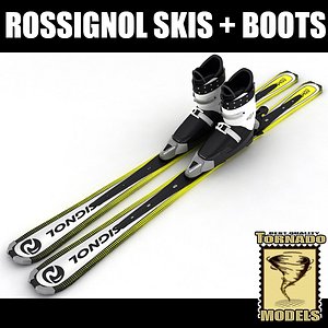 3ds max alpine rossignol skis boots