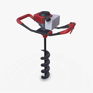 Earth Auger Machine Post Hole Digger Low-poly PBR 3D