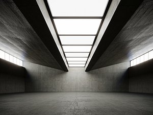 3D Low poly interior hangar