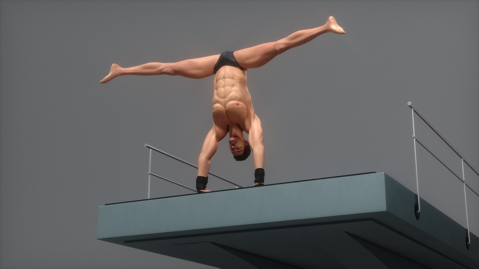 3D Male Diver Platform Animated HQ - TurboSquid 2215750