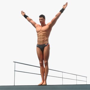 Male Diver Platform Animated HQ Editorial License