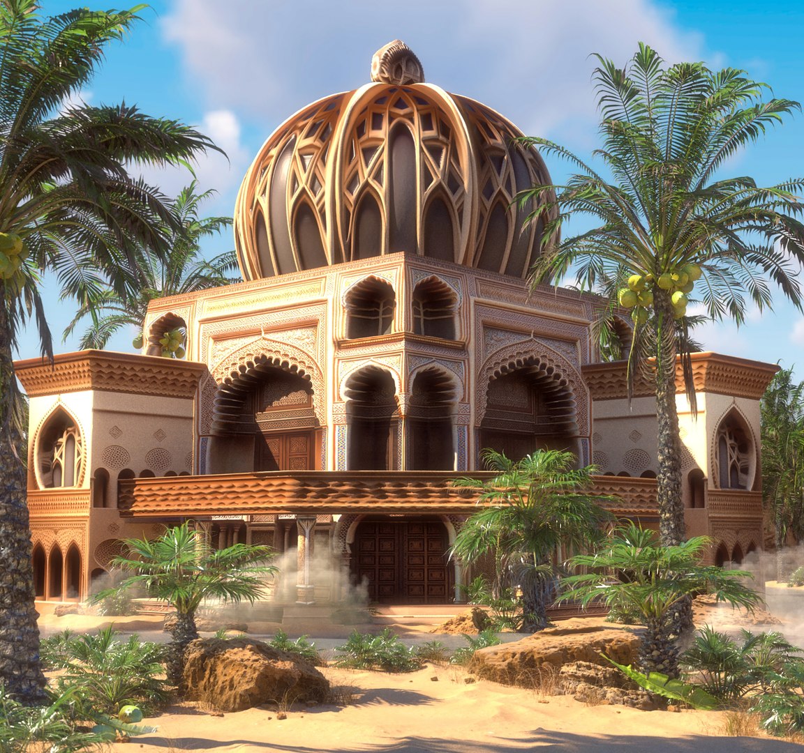 3D Model Oasis Mosque - TurboSquid 2378366