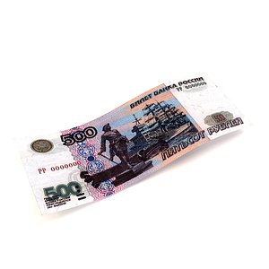3D 500 Russian Roubles Banknote model