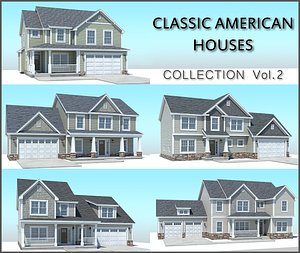 classic american houses 3D model