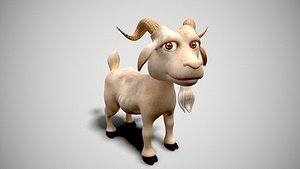 3D art goat cartoon model