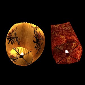 3D Chinese sky lantern model