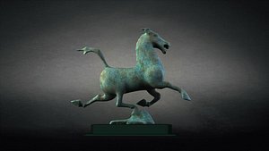 Flying horse treading swallow  sculpture horse animal figurine statuette 3D model