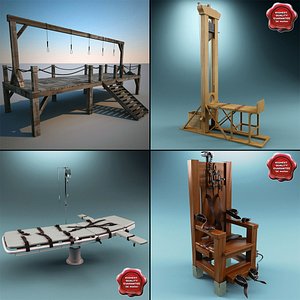 3d model execution equipment guillotine gallows