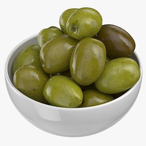 3D bowl green olives