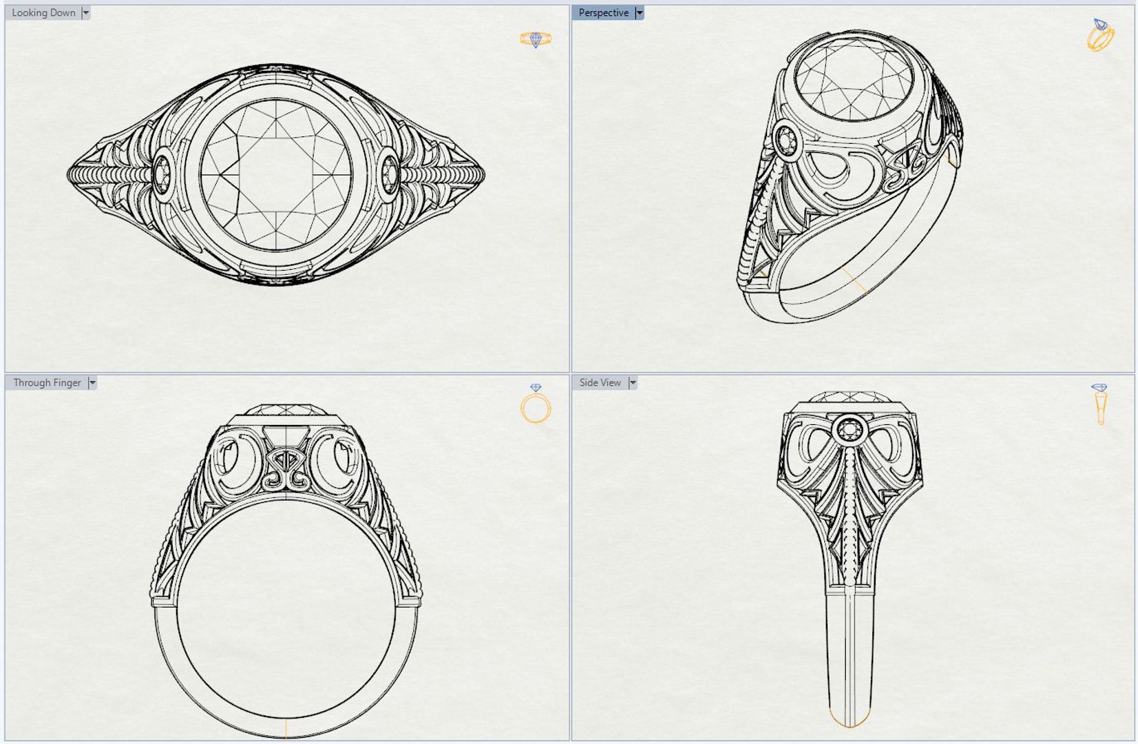 3d Model Filigree Dress Ring