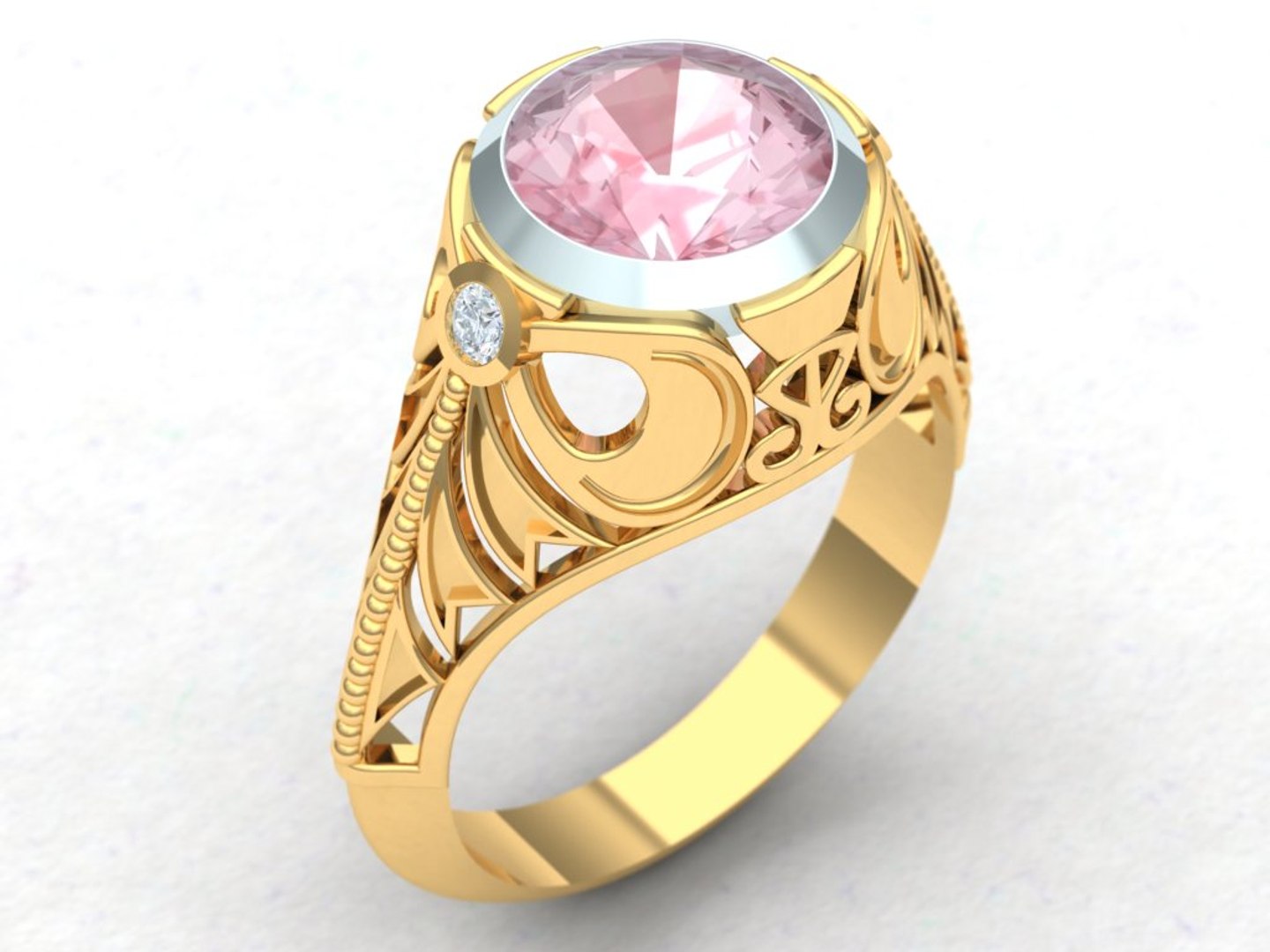 3d Model Filigree Dress Ring