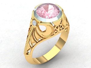 3d model filigree dress ring