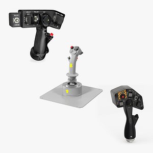 Helicopter Flight Control Sticks Collection 3D model