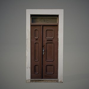 3ds old wooden door