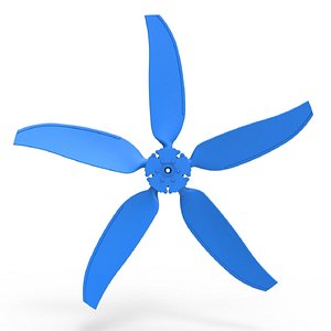 3D model 5 Blade Propeller of Drag racing Airboat Scale 1 to 25