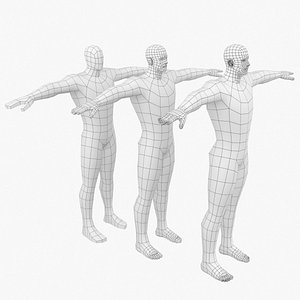 Hero Male in T-Pose Base Mesh