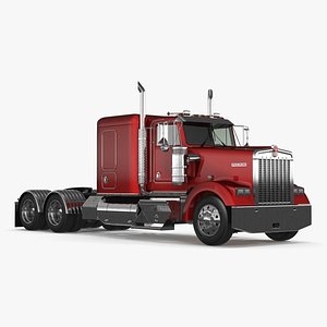 Kenworth W900 Tandem Truck 3D model
