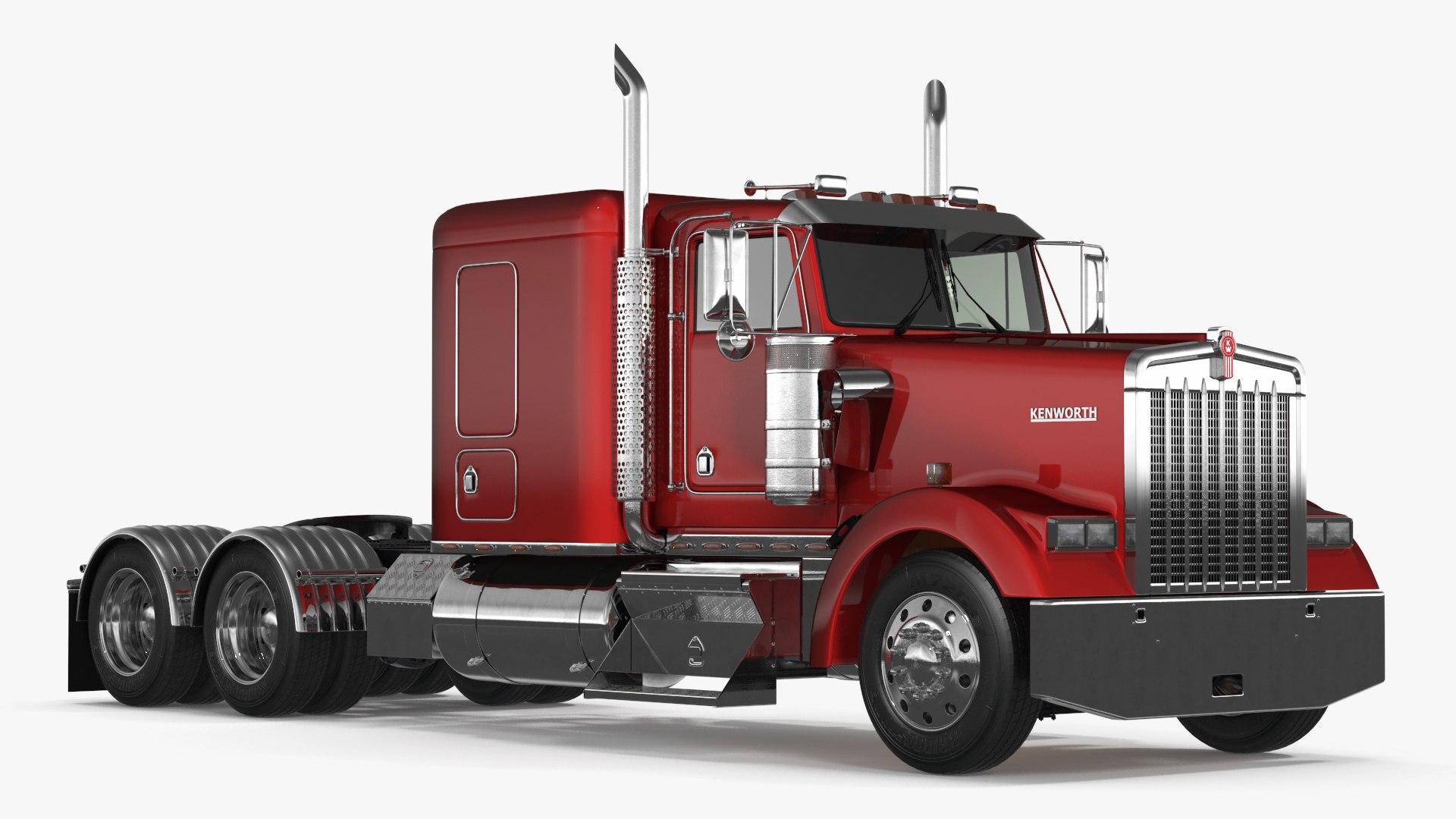 Kenworth W900 Tandem Truck 3D model preview