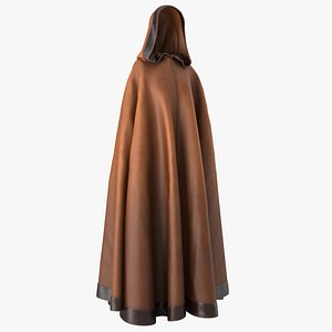 dark cloak cape hood 3D model