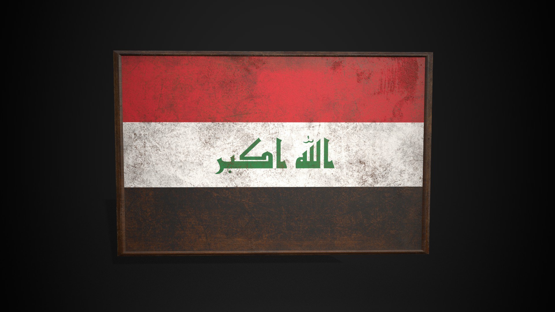 3D Old Picture Frame With Iraq Flag - Game Ready PBR Low-poly 3D Model ...