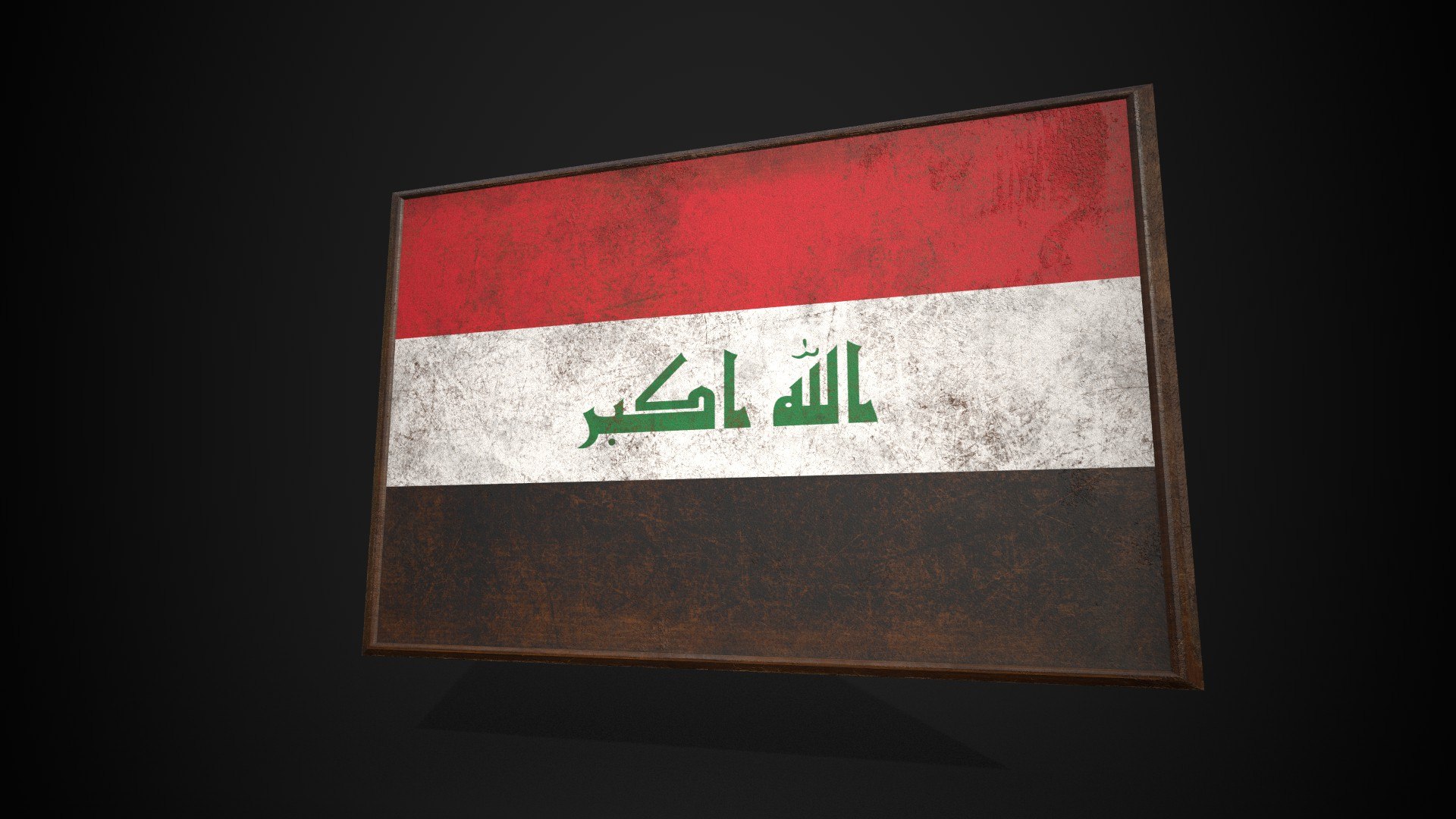 3D Old Picture Frame With Iraq Flag - Game Ready PBR Low-poly 3D Model ...