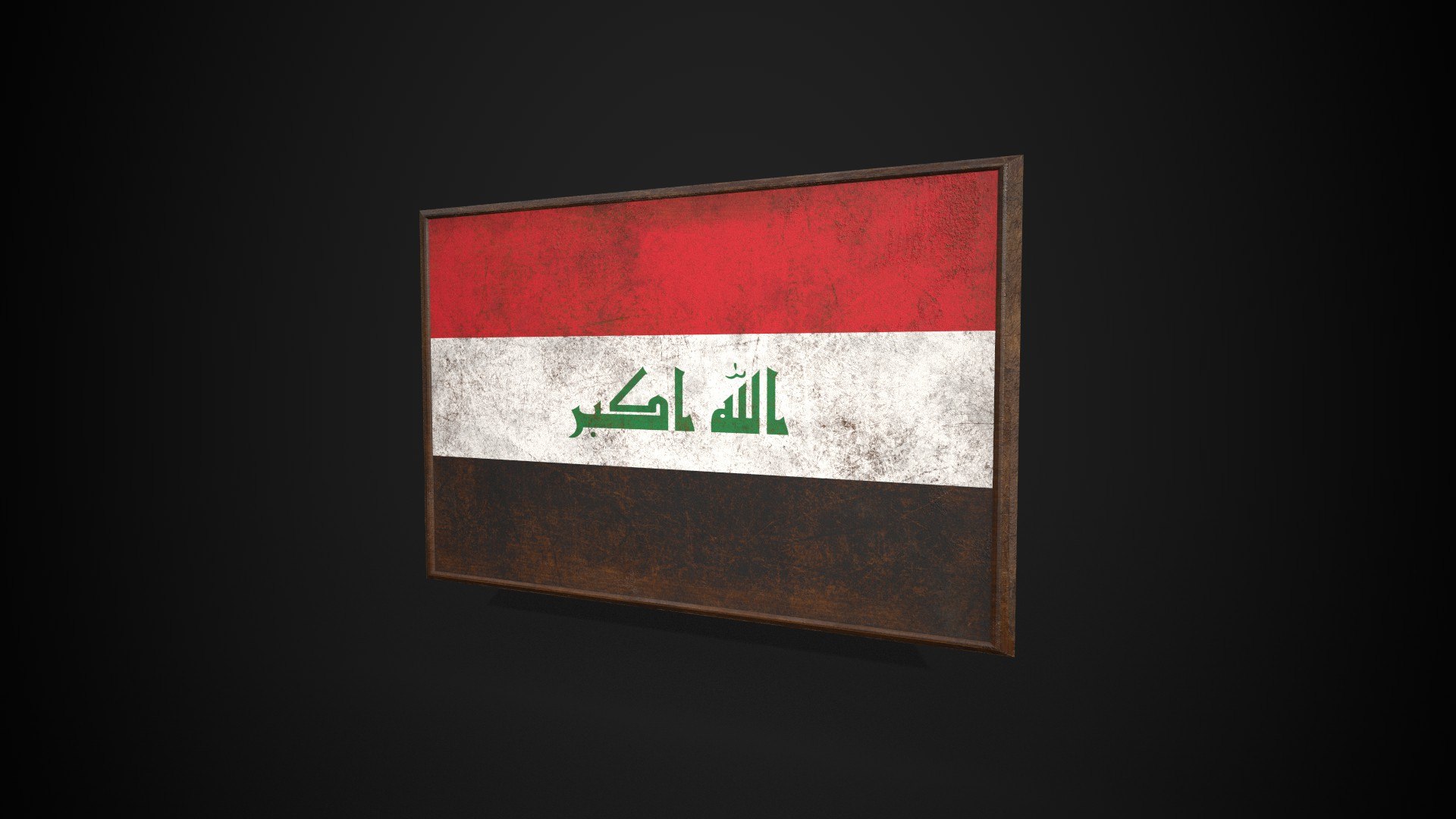 3D Old Picture Frame With Iraq Flag - Game Ready PBR Low-poly 3D Model ...