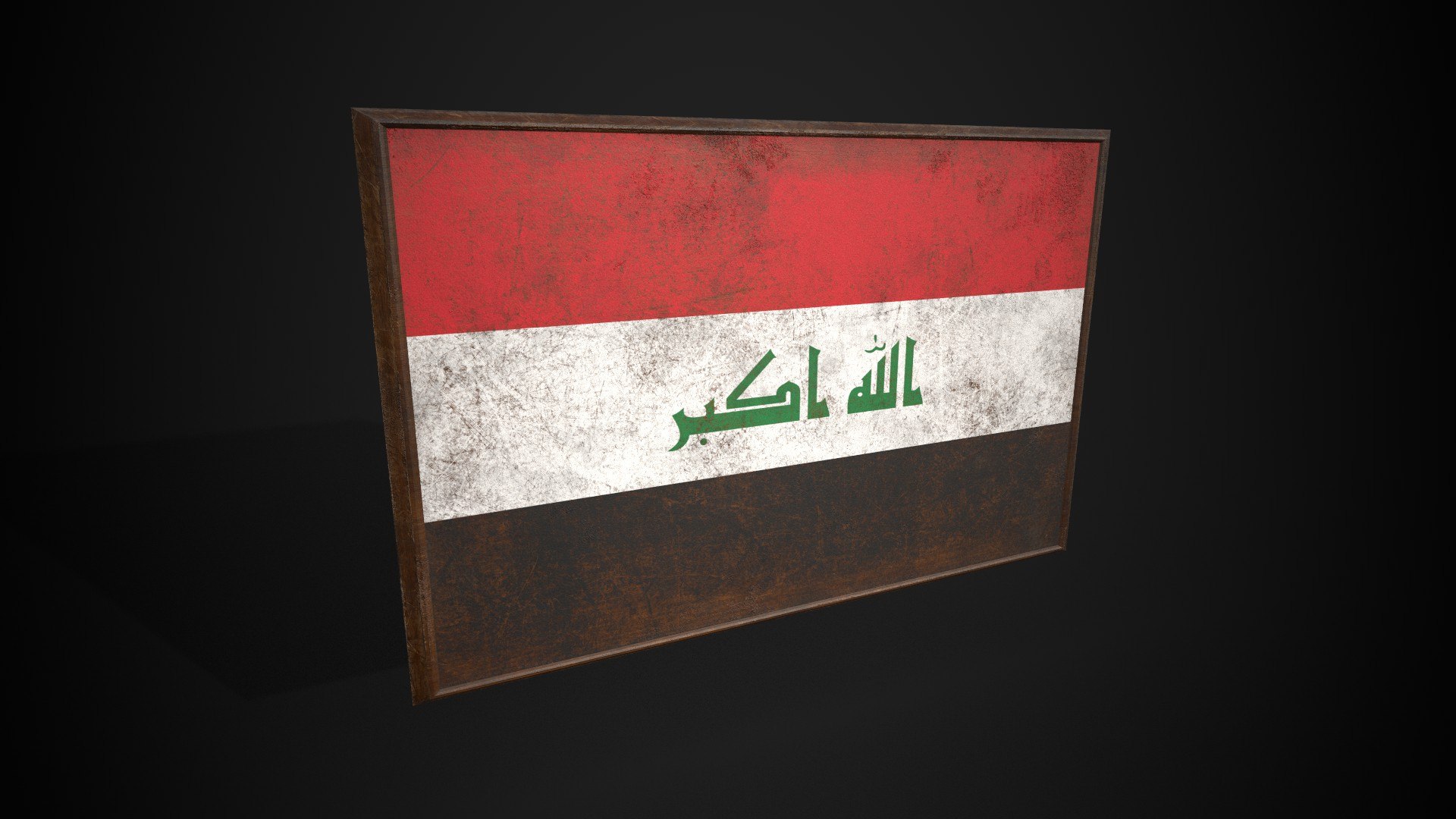 3D Old Picture Frame With Iraq Flag - Game Ready PBR Low-poly 3D Model ...