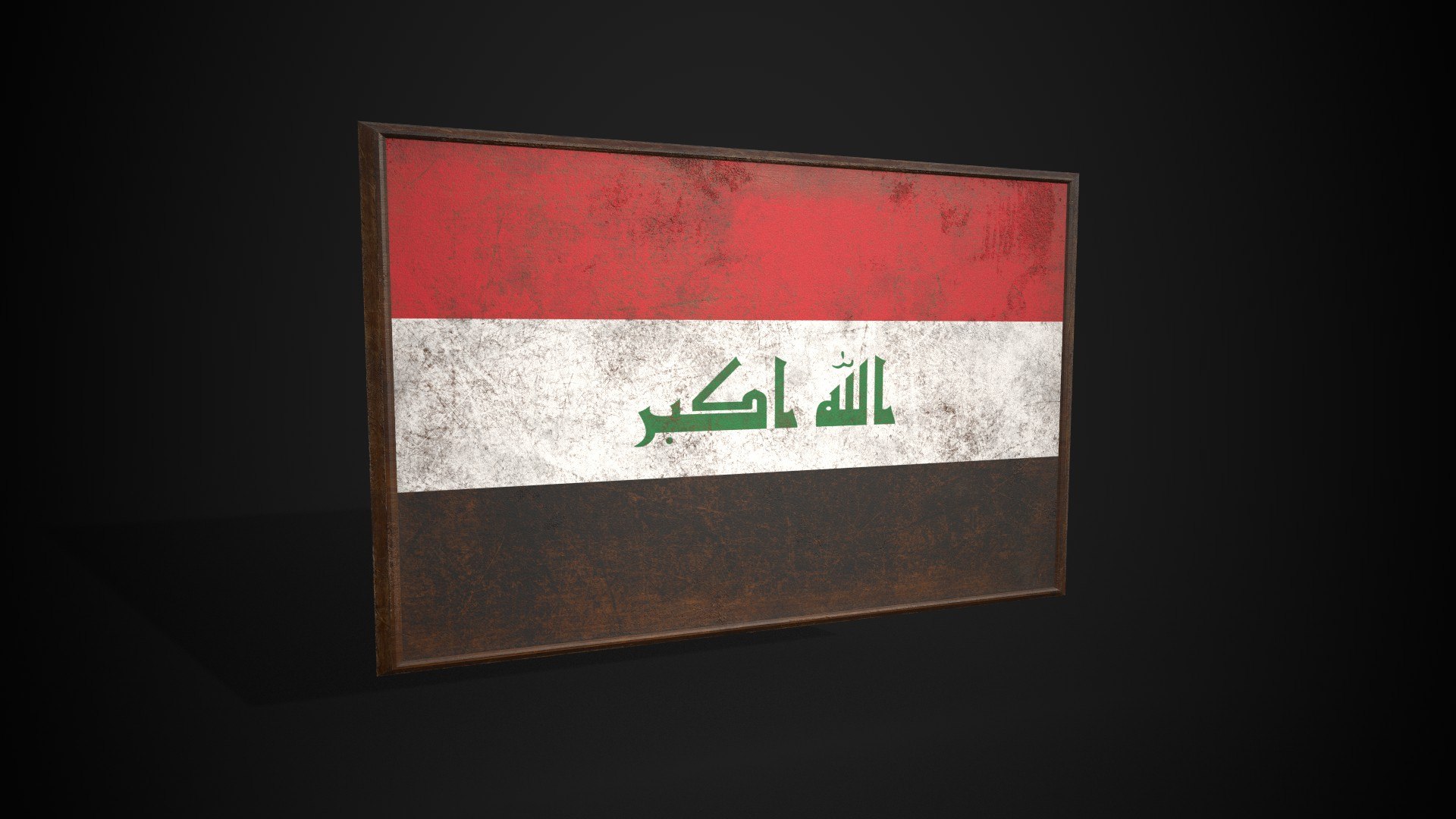 3D Old Picture Frame With Iraq Flag - Game Ready PBR Low-poly 3D Model ...