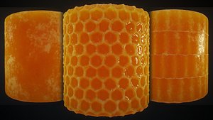 3D Seamless honeycomb and honey textures