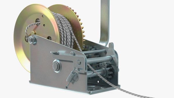 Heavy Duty Hand Winch with Steel Cable 3D model - TurboSquid 1864961