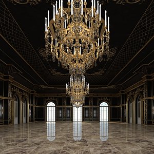 classic interior room scene 3D