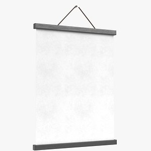 Poster display with rope hanger