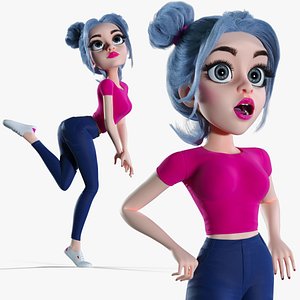 Girl Cartoon Animated 4 model